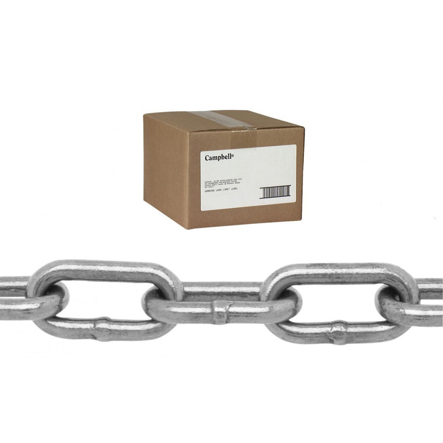 Campbell® Studio Chain, Low Carbon Steel, 6/0 x 100' (30.4 m) L, 2000 lbs. (1 tons) Load Capacity
