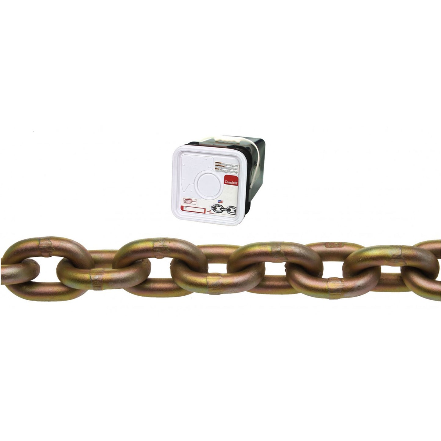 Campbell® Transport Chain, Heat-Treated Carbon Steel, 1/4" x 65' (19.8 m) L, Grade 70, 3150 lbs. (1.575 tons) Load Capacity