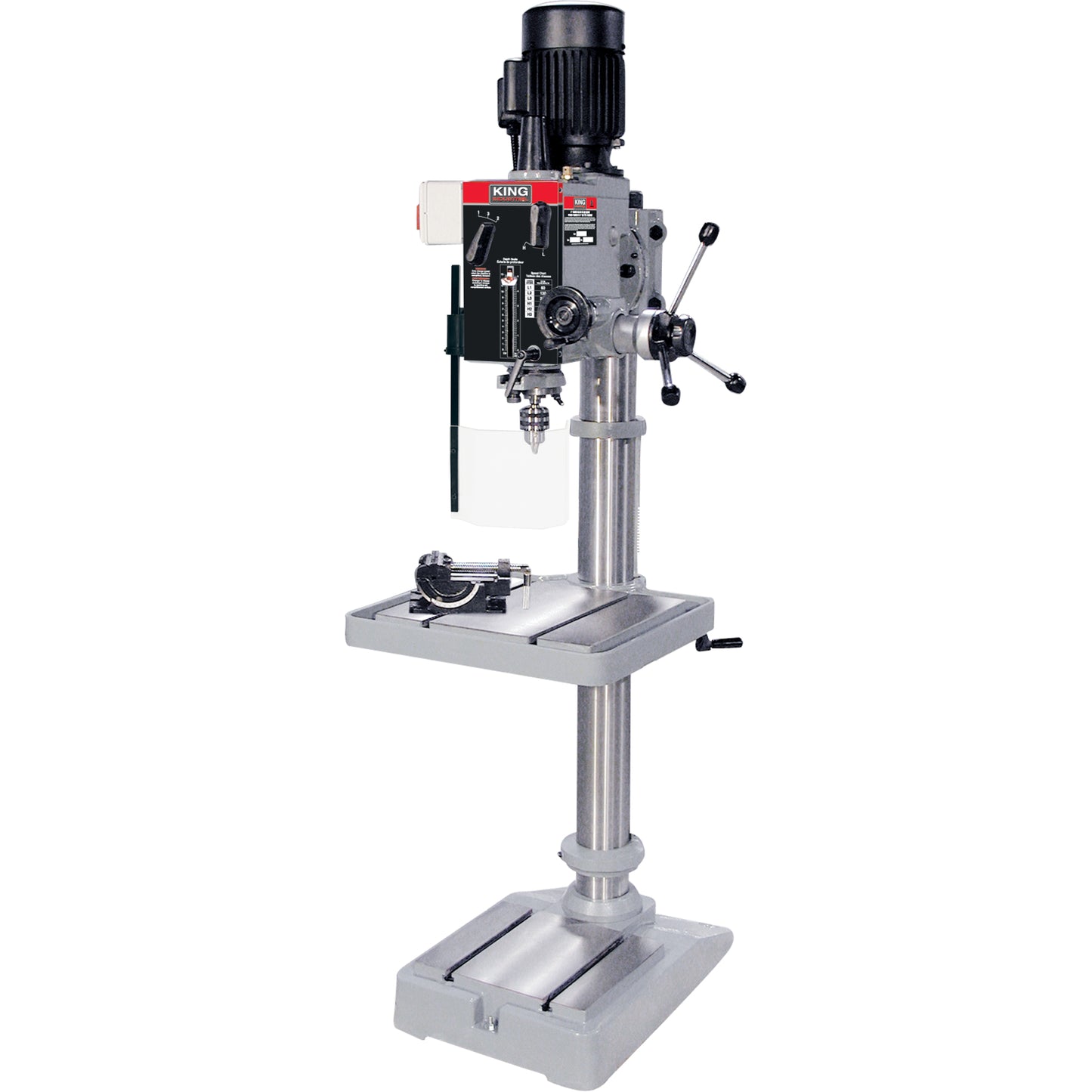 Gearhead Drilling Machines, 1/2" Chuck, 6 Speed(s), 21-3/4" W x 19-1/2" L, #3 Morse