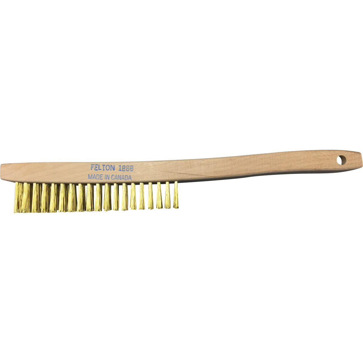 Curved-Handle Scratch Brushes, Brass, 4 x 19 Wire Rows, 14" Long