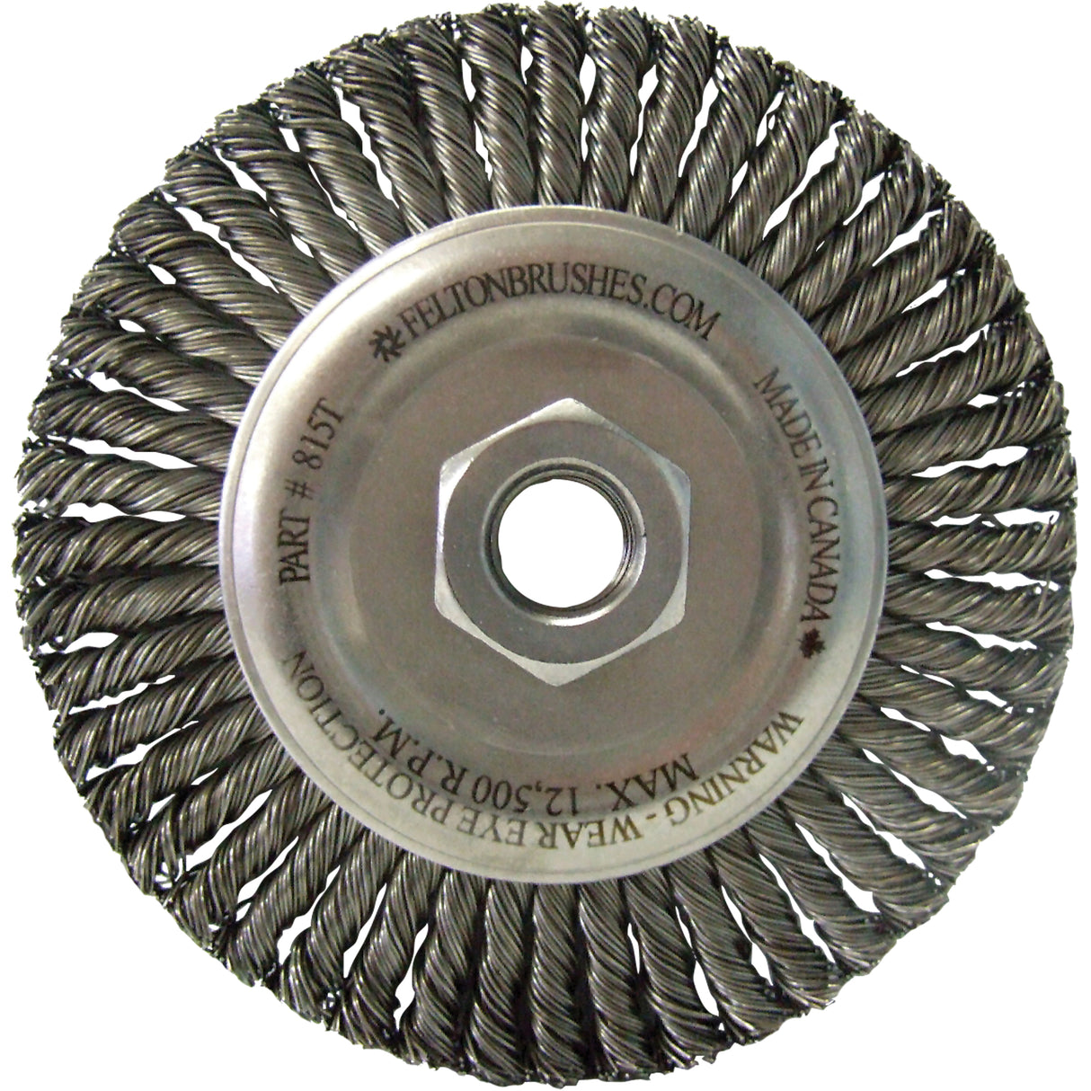 Wire Wheel Brushes, 5-7/8" Dia., 0.02" Fill, 5/8"-11 Arbor, Steel