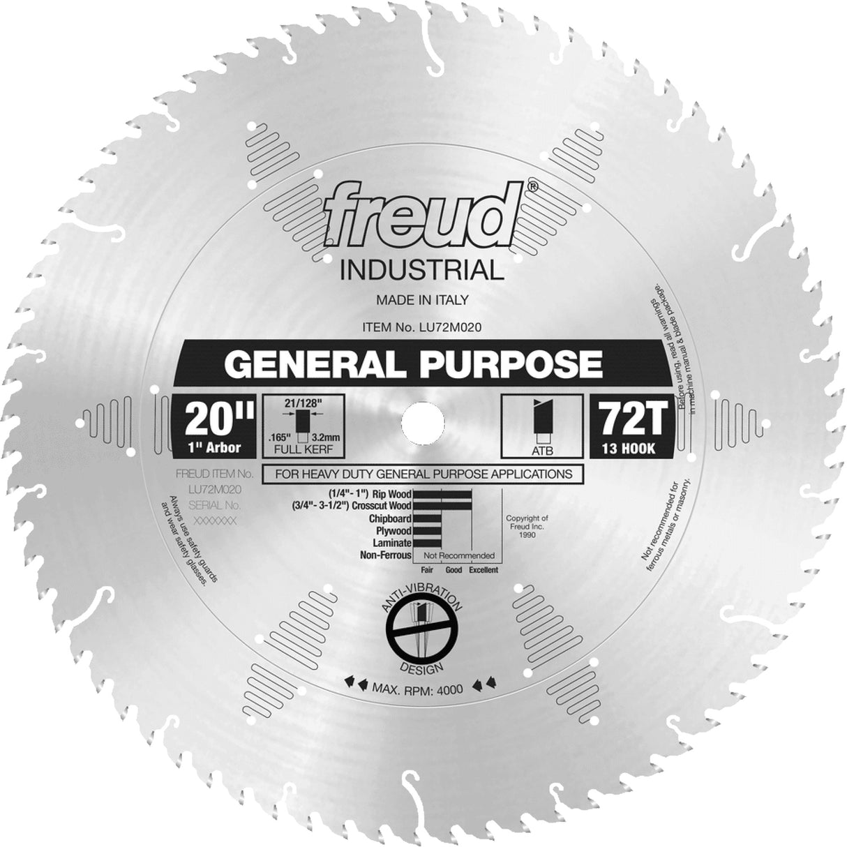 Industrial Saw Blade - Mitre Crosscut, 16", 96 Teeth, Wood Use
