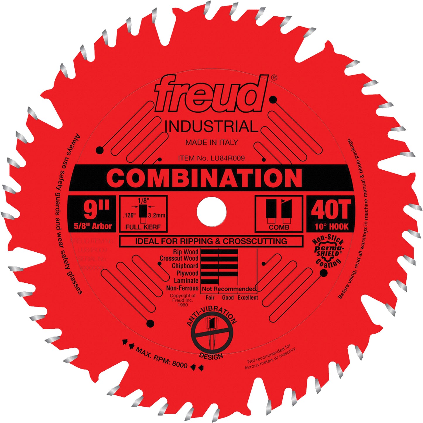 TCS Industrial Saw Blade - General Purpose, 9", 40 Teeth, Wood Use