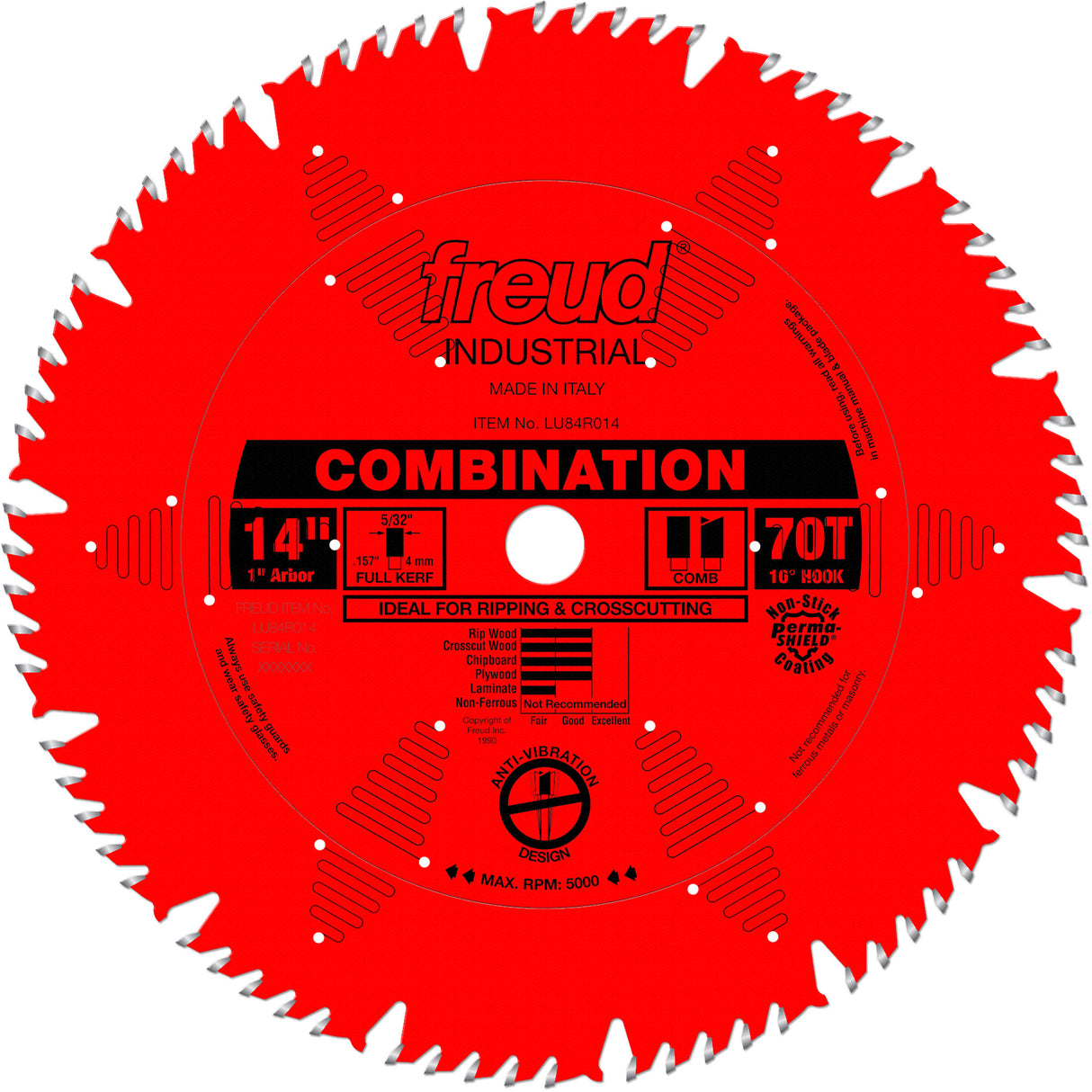 TCS Industrial Saw Blade - General Purpose, 14", 70 Teeth, Wood Use