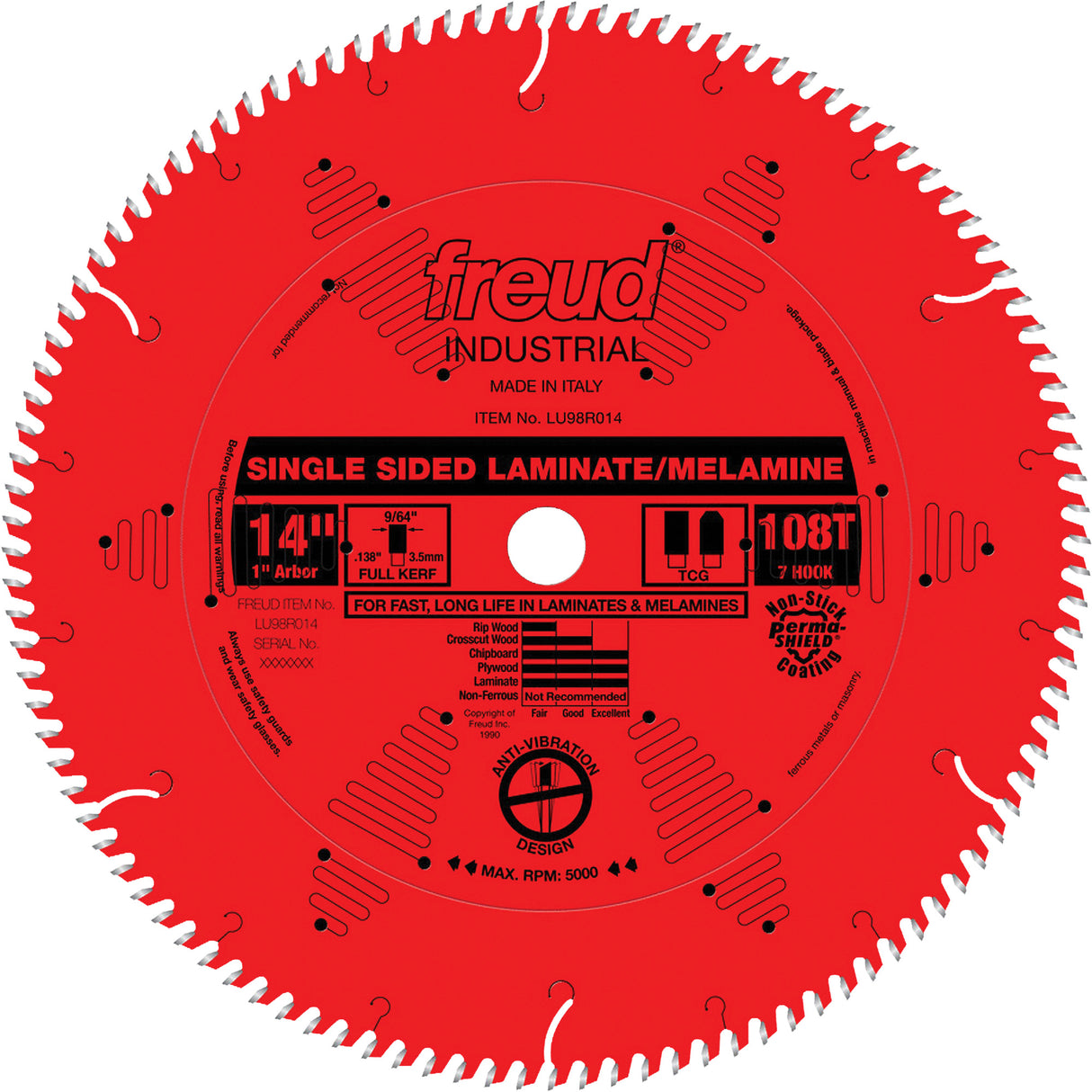 TCS Industrial Saw Blade - Chipboard, 14", 108 Teeth, Laminate Use