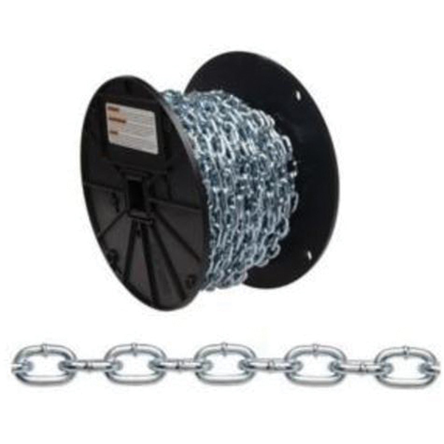Straight Link Machine Chain, Low Carbon Steel, #4 x 100' (30.4 m) L, 215 lbs. (0.1075 tons) Load Capacity
