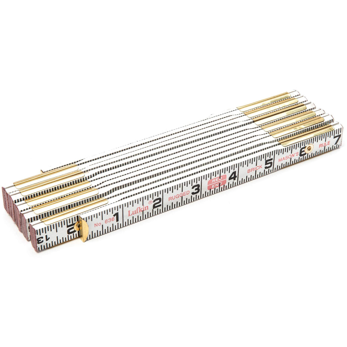 Red End® Brick Mason Rule, 6' L, Wood, 1/16" Graduations