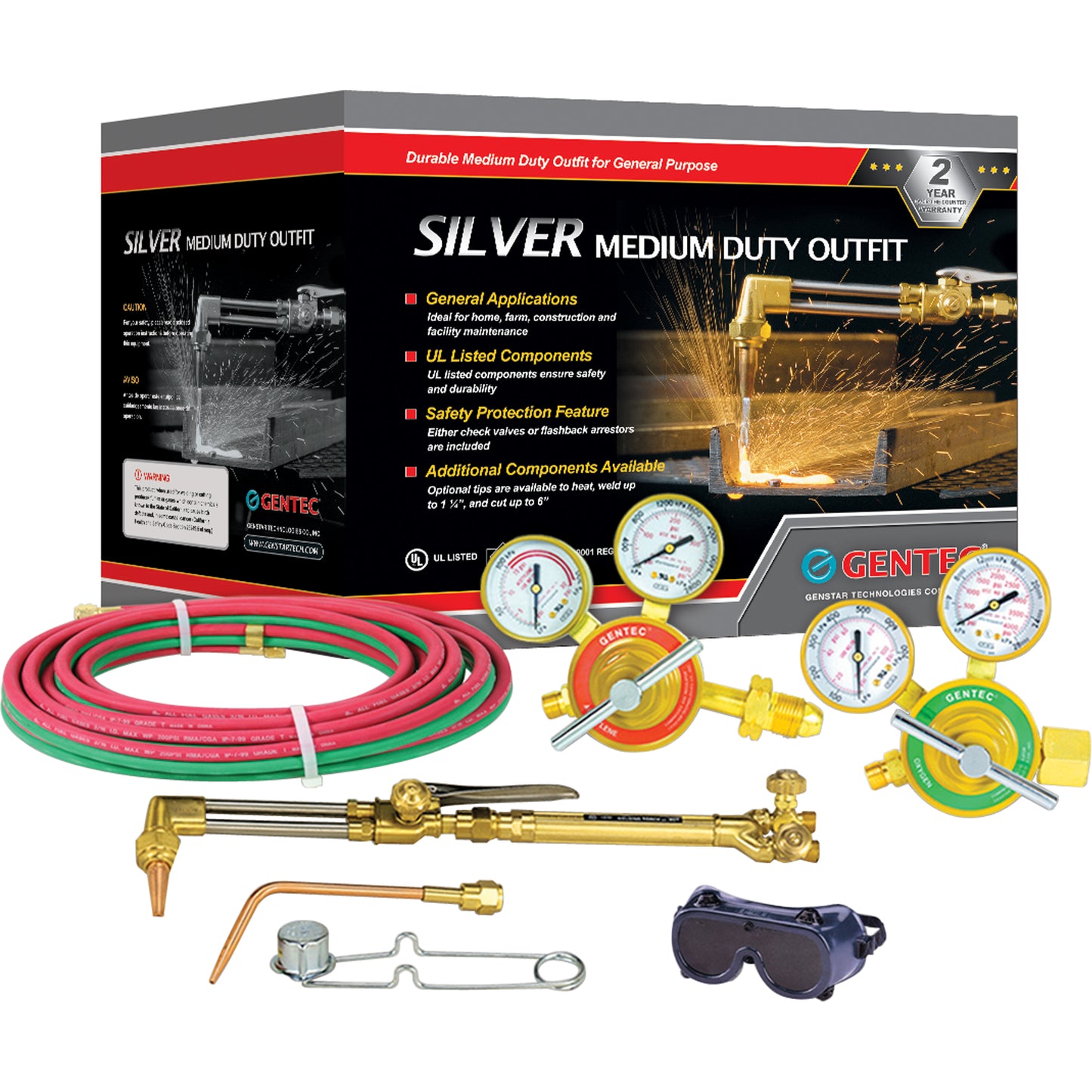 Silver Medium-Duty Welding & Cutting Outfits, 1/2" Cut, 1/4" Weld