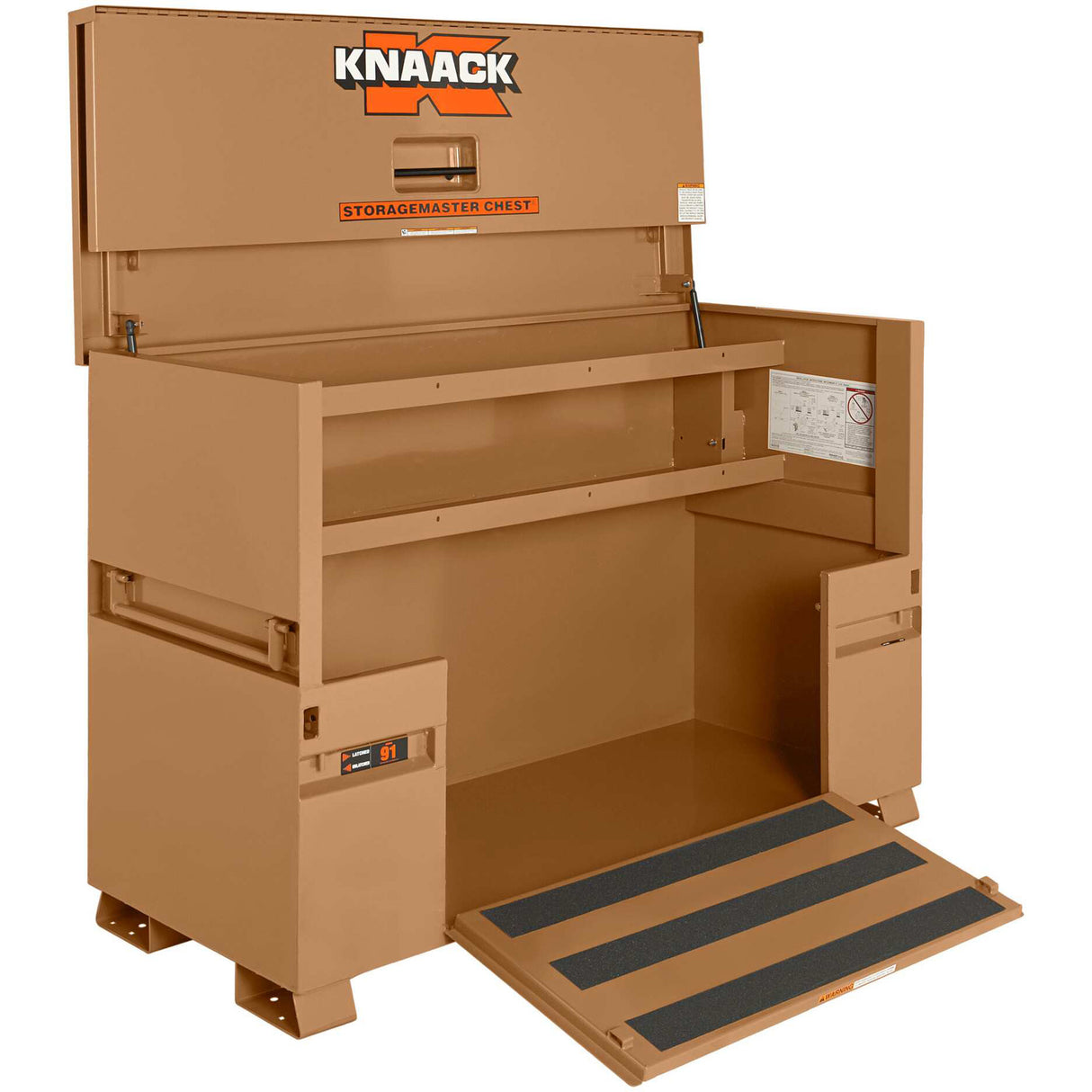 Storagemaster® Piano Jobsite Box with Ramp, 72" W x 30" D x 49" H, Beige