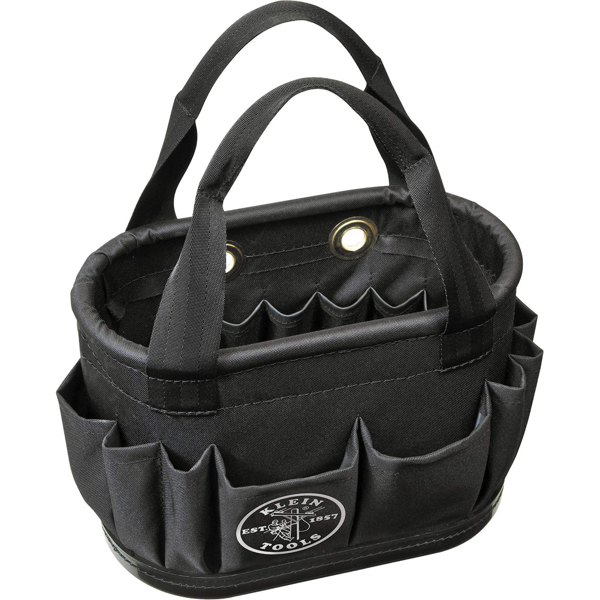 29-Pocket Hard-Body Aerial Bucket, 14" L x 10" H, Polyester, Black