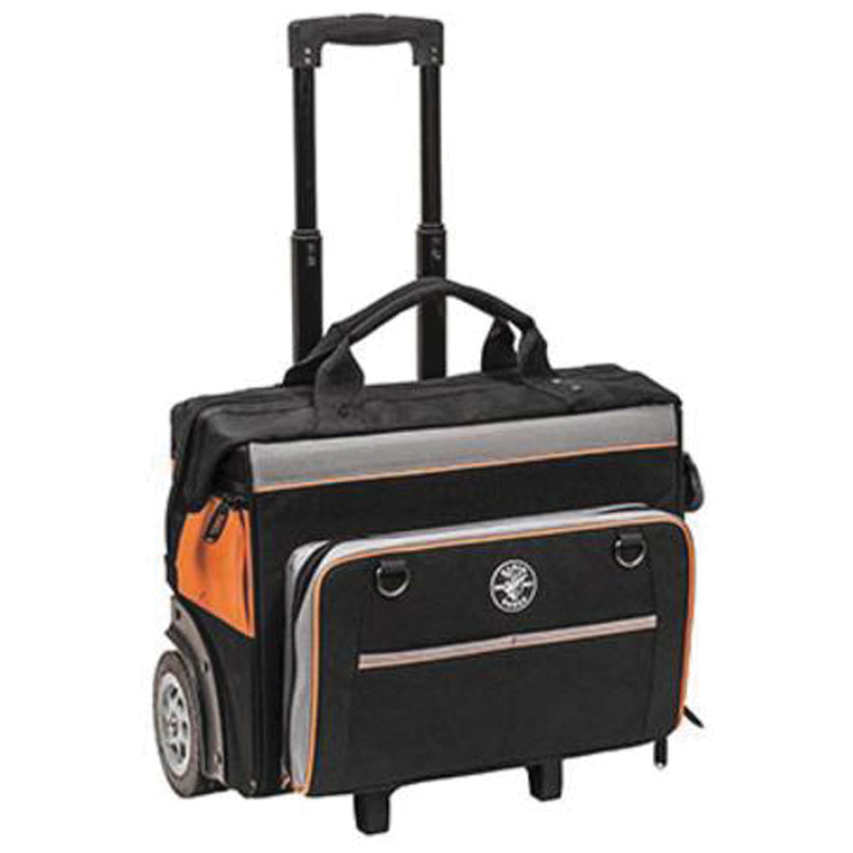 Tradesman Pro™ Rolling Tool Bag, Ballistic Polyester, 24 Pockets, Black/Orange