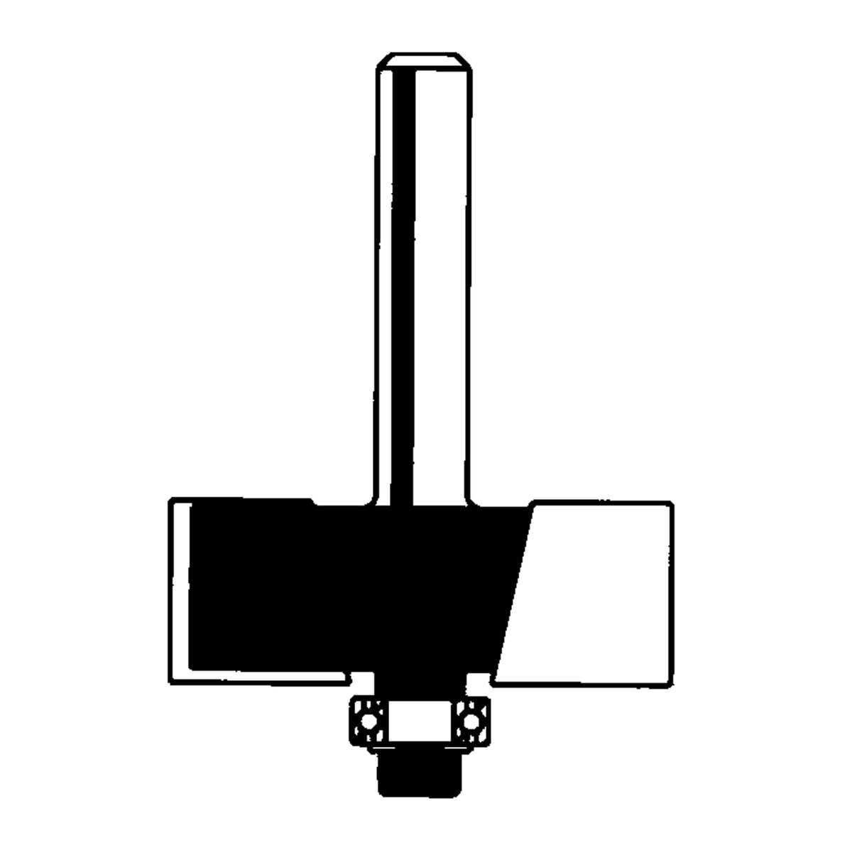 Freud Router Bit - Rabbeting Bit With Bearing Set, 1-3/8" Dia., 1/2" Shank