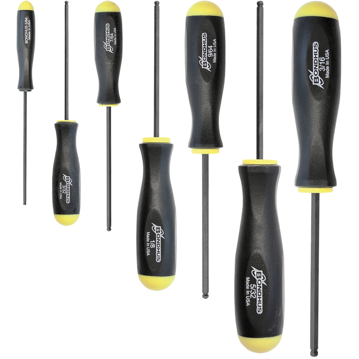 Ball Driver Screwdriver Sets - SAE, 7 Pcs.