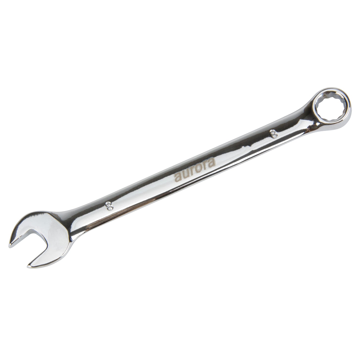 Combination Wrench, 12 Point, 8 mm, Chrome Finish