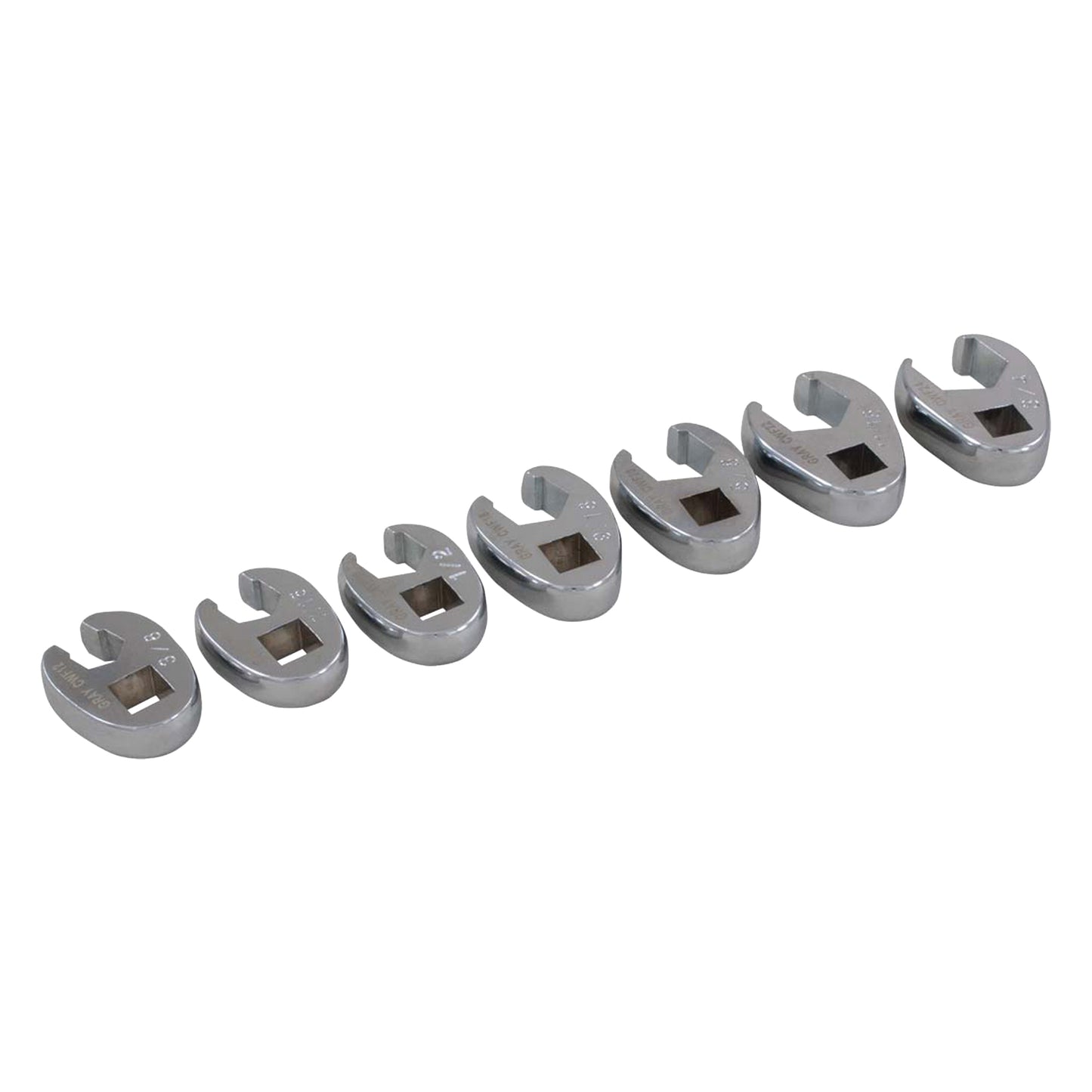 Wrench Set, Crowfoot, 7 Pieces, Imperial
