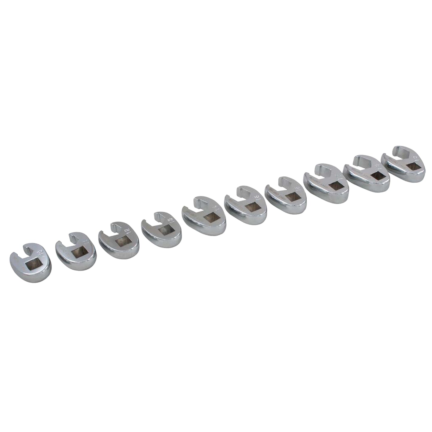 Wrench Set, Crowfoot, 10 Pieces, Metric
