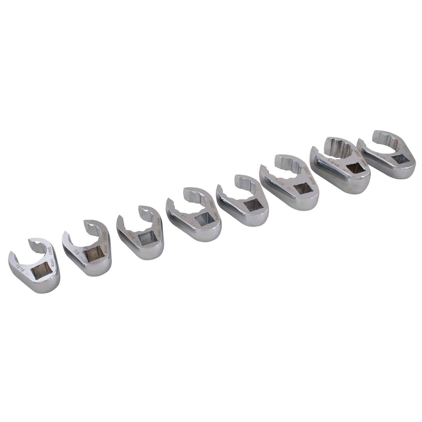Wrench Set, Crowfoot, 8 Pieces, Imperial