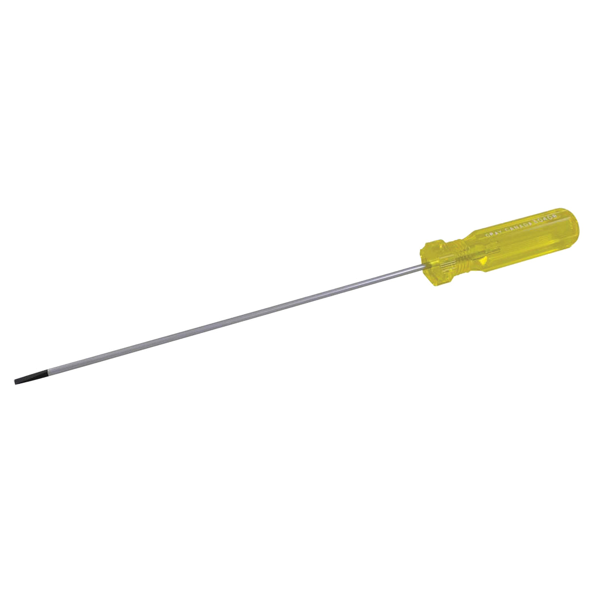 Electrician's Slotted Screwdriver, 1/8" Tip, Round, 6-1/2" L, Plastic Handle