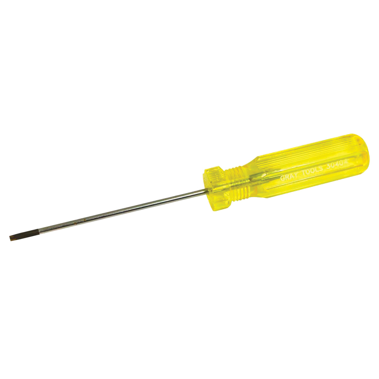 Electrician's Slotted Screwdriver, 1/8" Tip, Round, 7-1/4" L, Plastic Handle