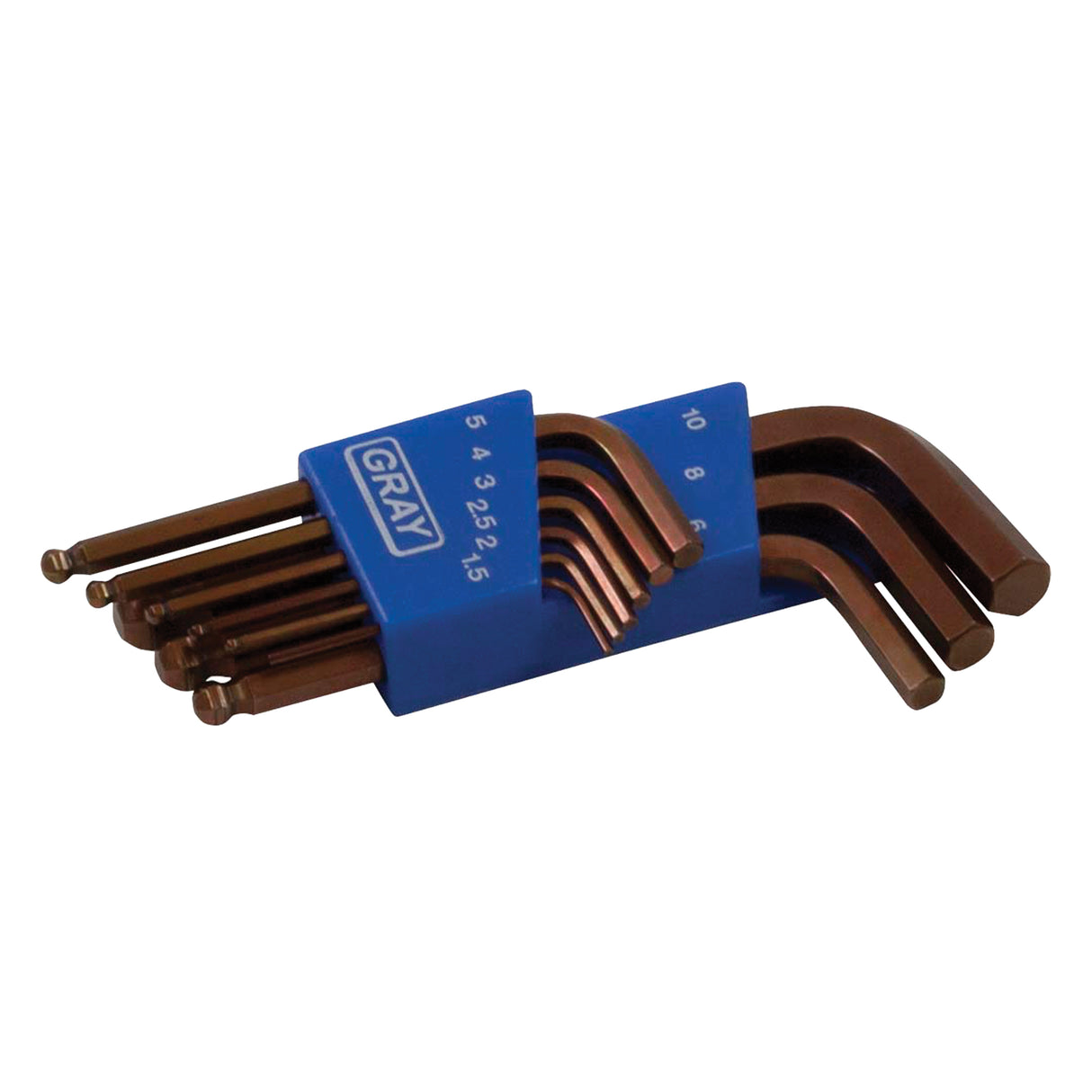 Short Ball End Hex Key Set, 9 Pcs., Metric
