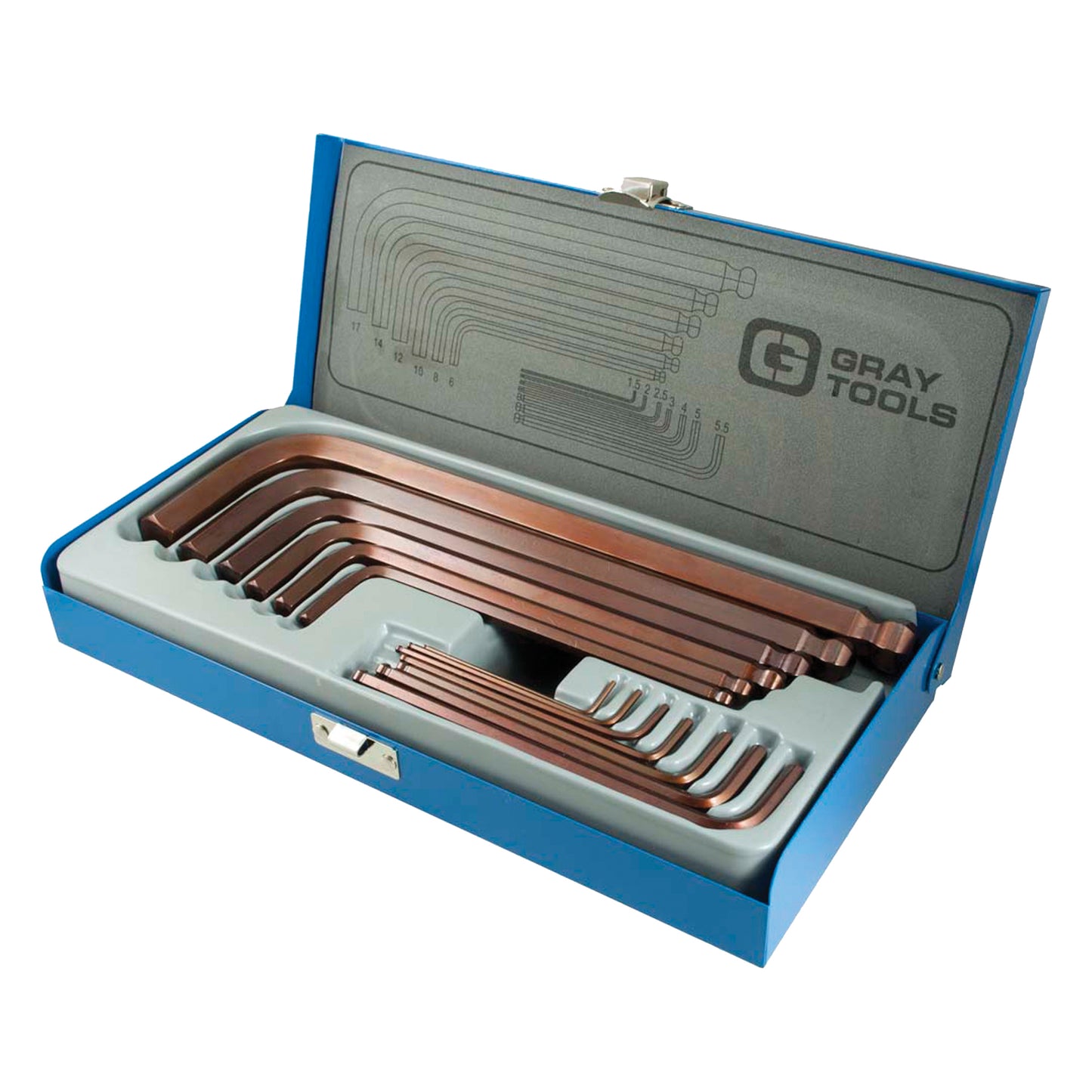 Long Arm Ball Hex Key Set, 13 Pcs., Metric