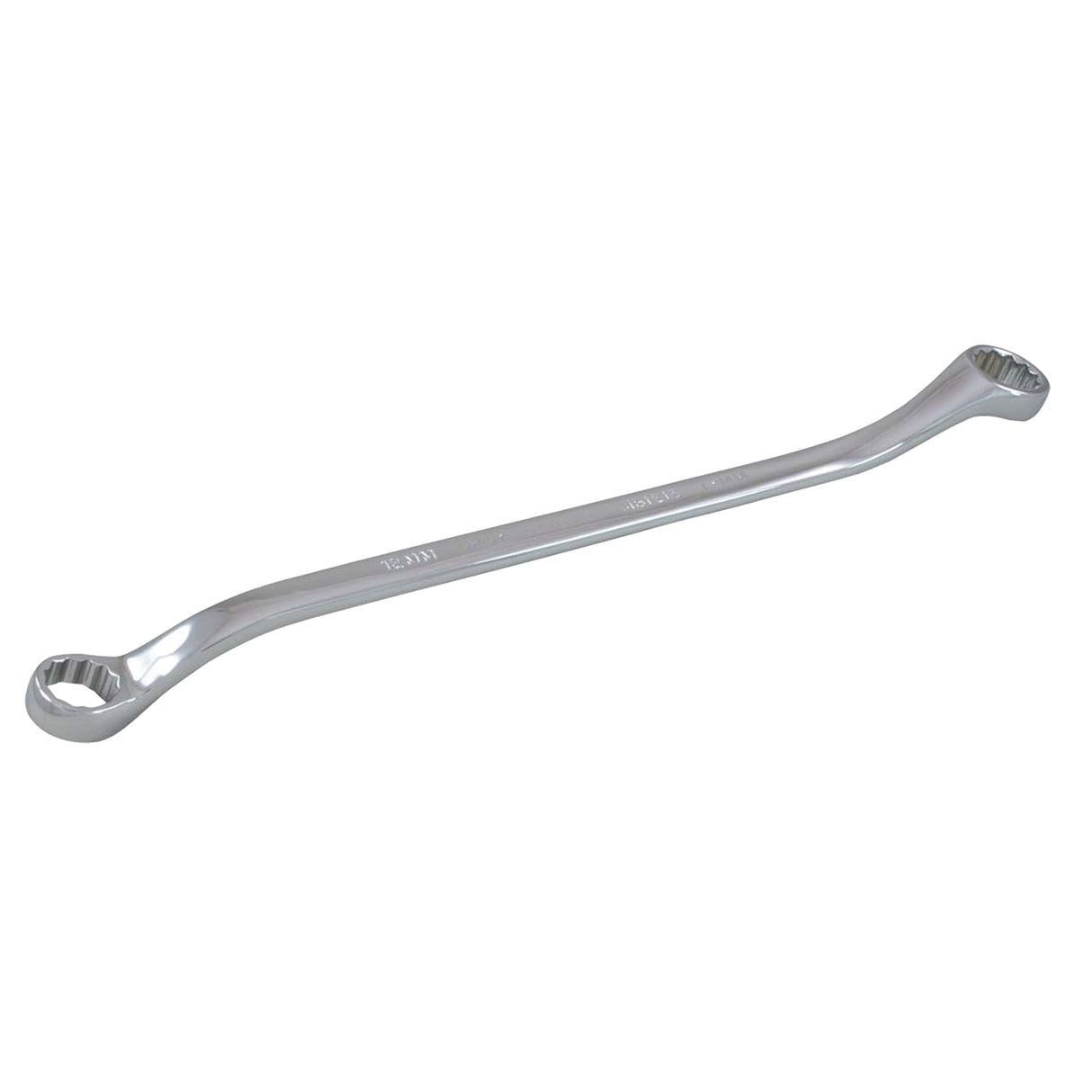 Box End Wrench, 12 Point, 8/9 mm, 15° Offset, Chrome Finish