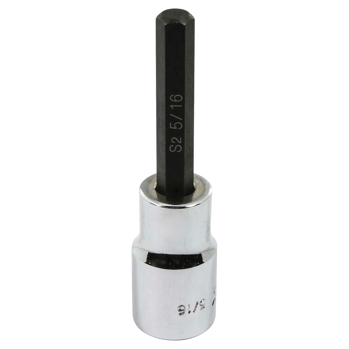 Bit Socket, Hex, 5/16" x 3-1/4" L, 1/2" Square Drive Drive