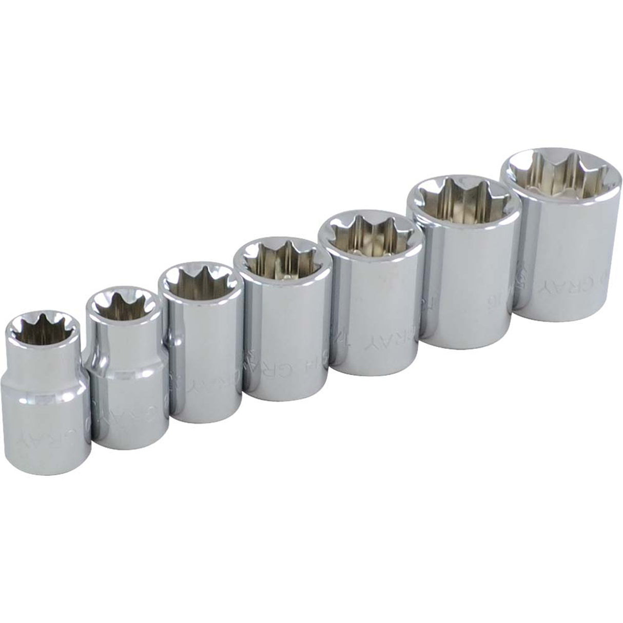 Socket Set, 7 Pcs, 3/8" Drive Size