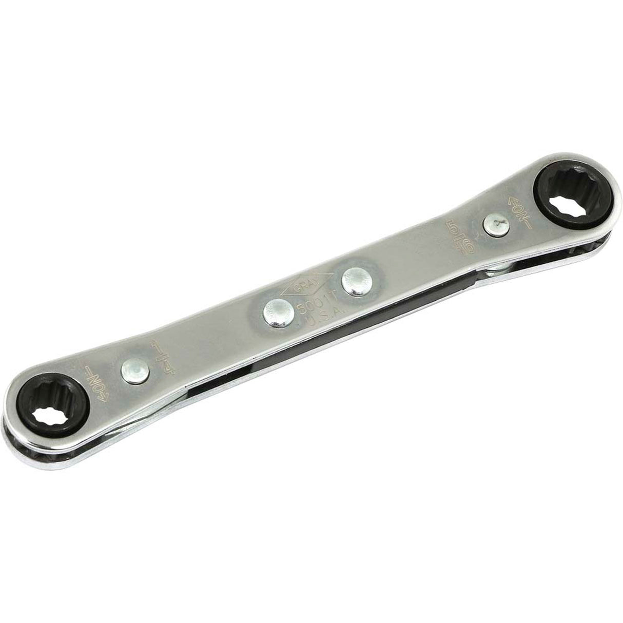 Flat Ratcheting Box Wrench, 1/4" Drive, Plain Handle