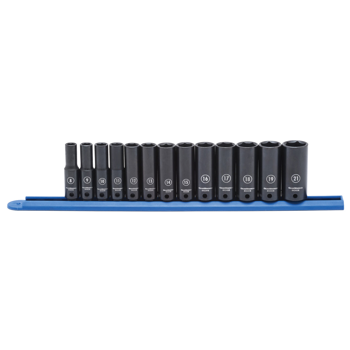 Socket Set, 13 Pcs, Impact, 3/8" Drive Size, Deep
