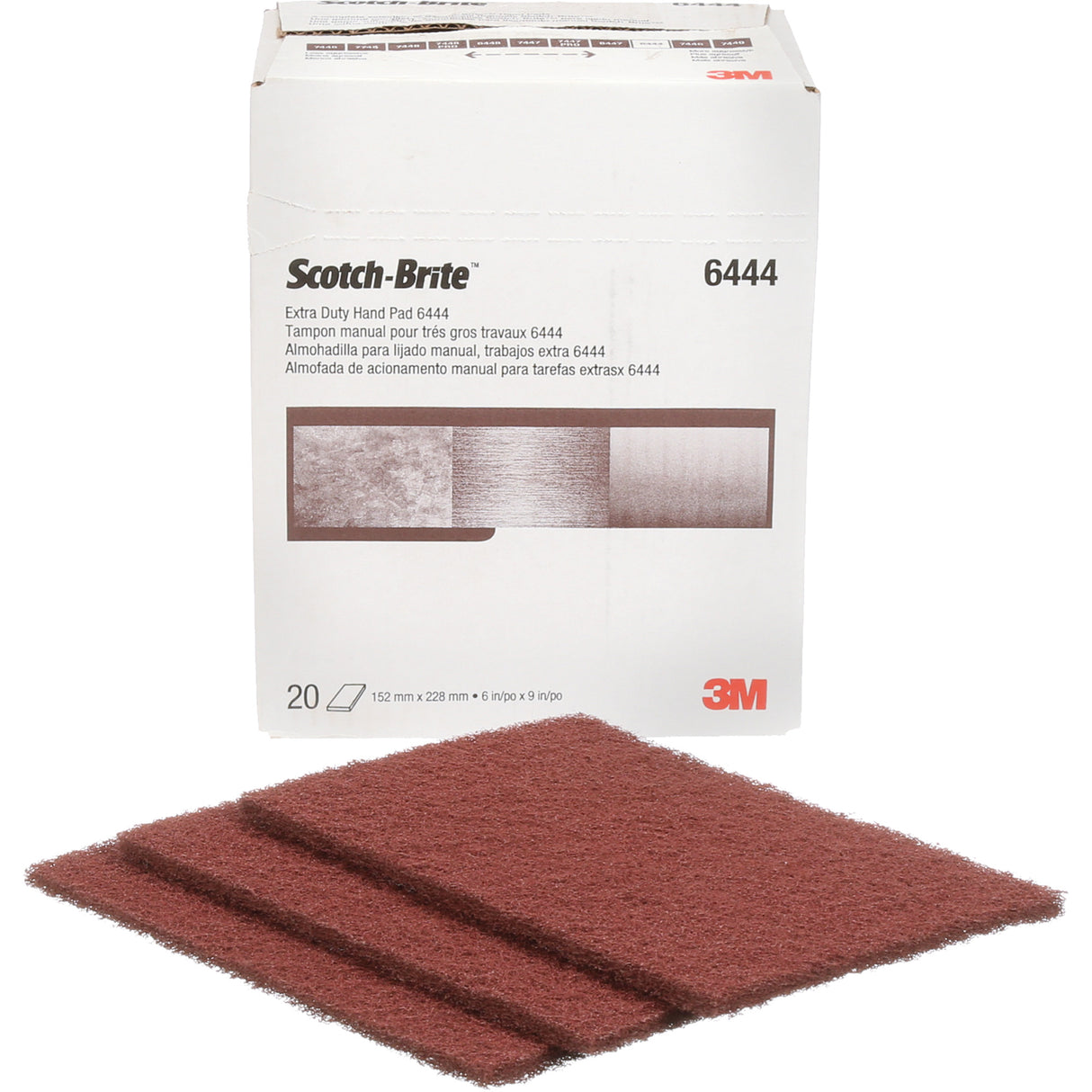 Scotch-Brite™ Extra-Duty Hand Pad, Aluminum Oxide, 9" x 6", Fine Grit