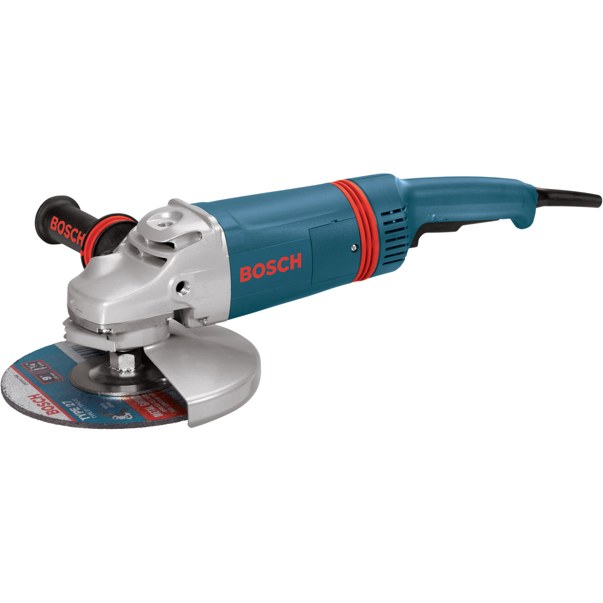 Large Angle Grinder with Rat Tail Handle, 9", 120 V, 15 A, 6000 RPM