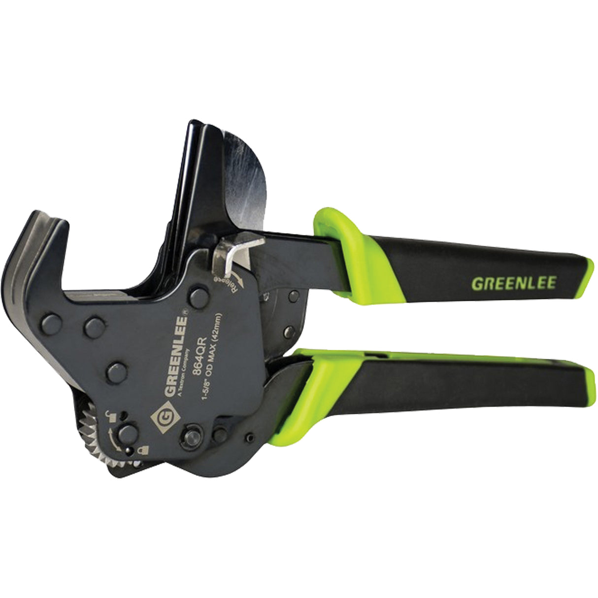 Quick-Release Ratcheting PVC Cutter, 1-5/8" Capacity