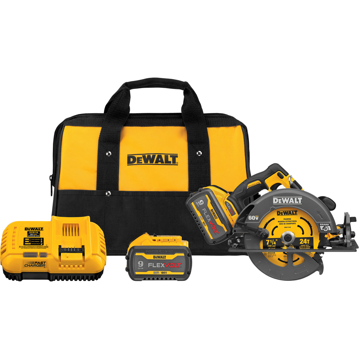Flexvolt® Max** Cordless Circular Saw with Electric Brake Kit, 7-1/4", 60 V