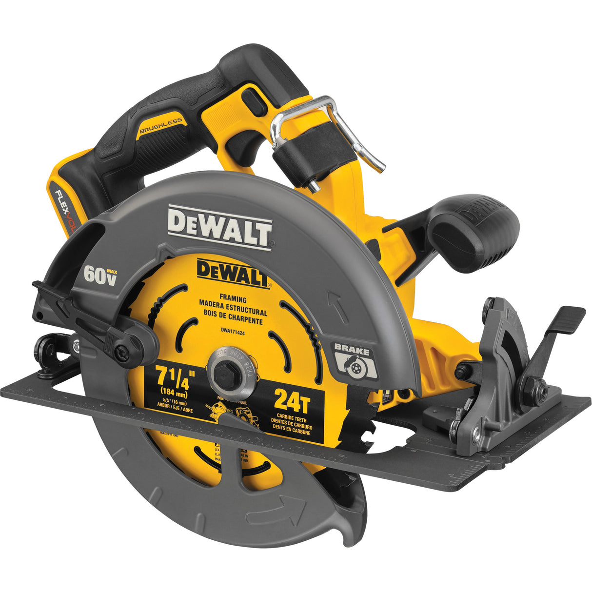 FlexVolt® Max Brushless Circular Saw with Electric Brake (Tool Only), 7-1/4", 60 V
