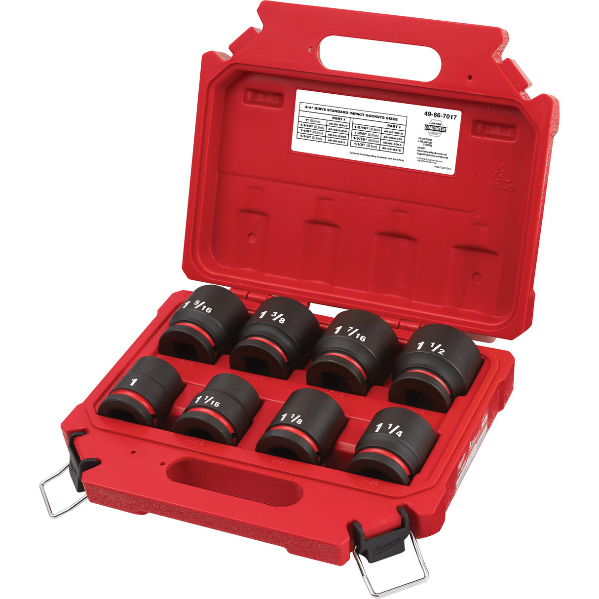 Shockwave™ Impact Duty™ SAE 6 Point Socket Set, 8 Pcs, Impact, 3/4" Drive Size
