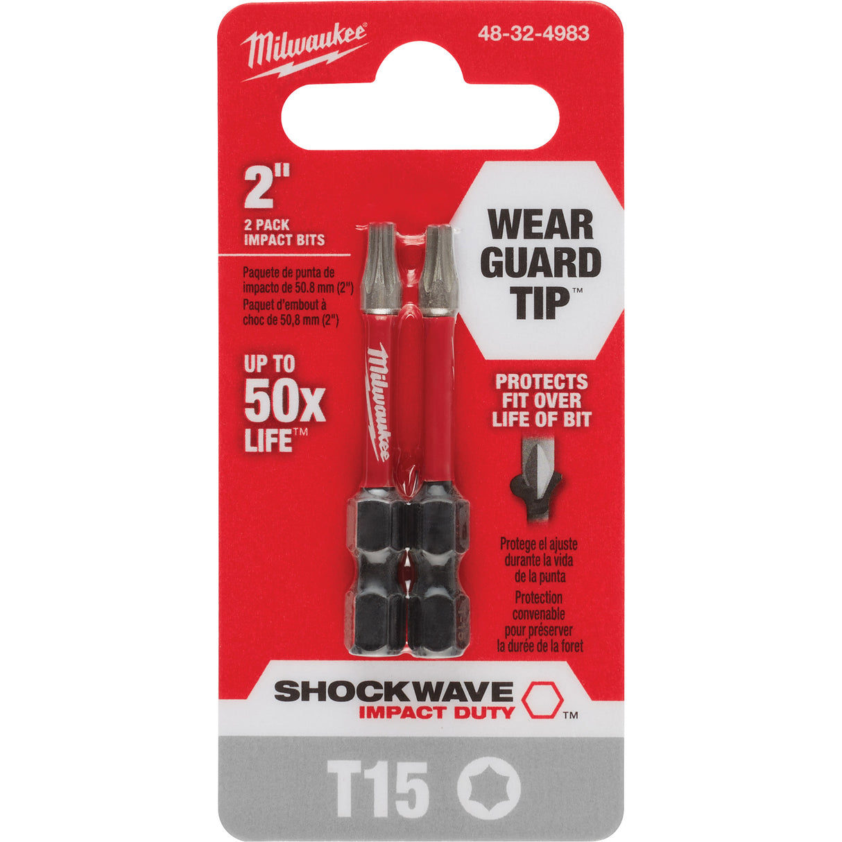 Shockwave™ Impact Duty™ Screwdriver Bit, Torx, T-15, 1/4" Drive