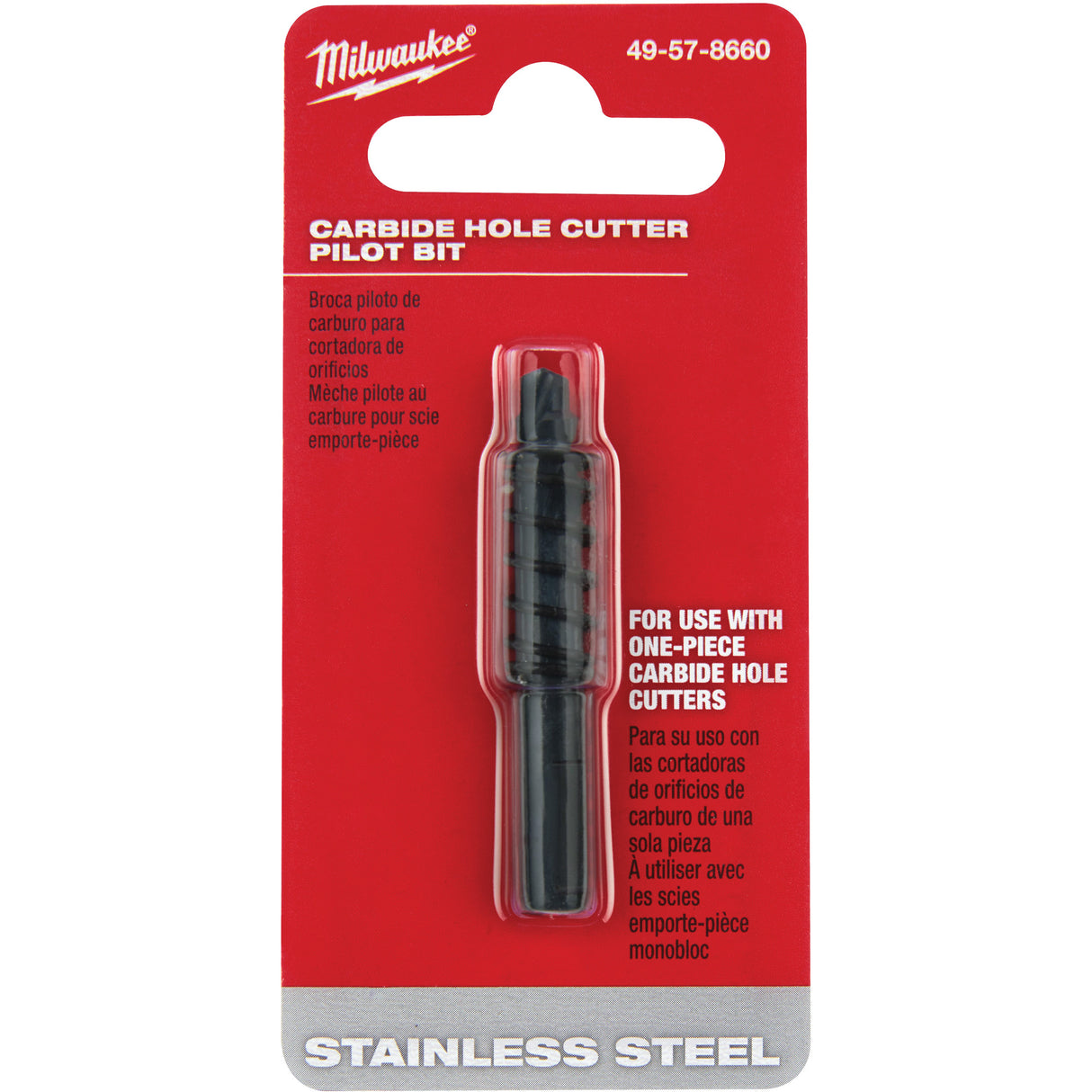 Carbide Hole Cutter Pilot Bit, 3/16" Depth of Cut