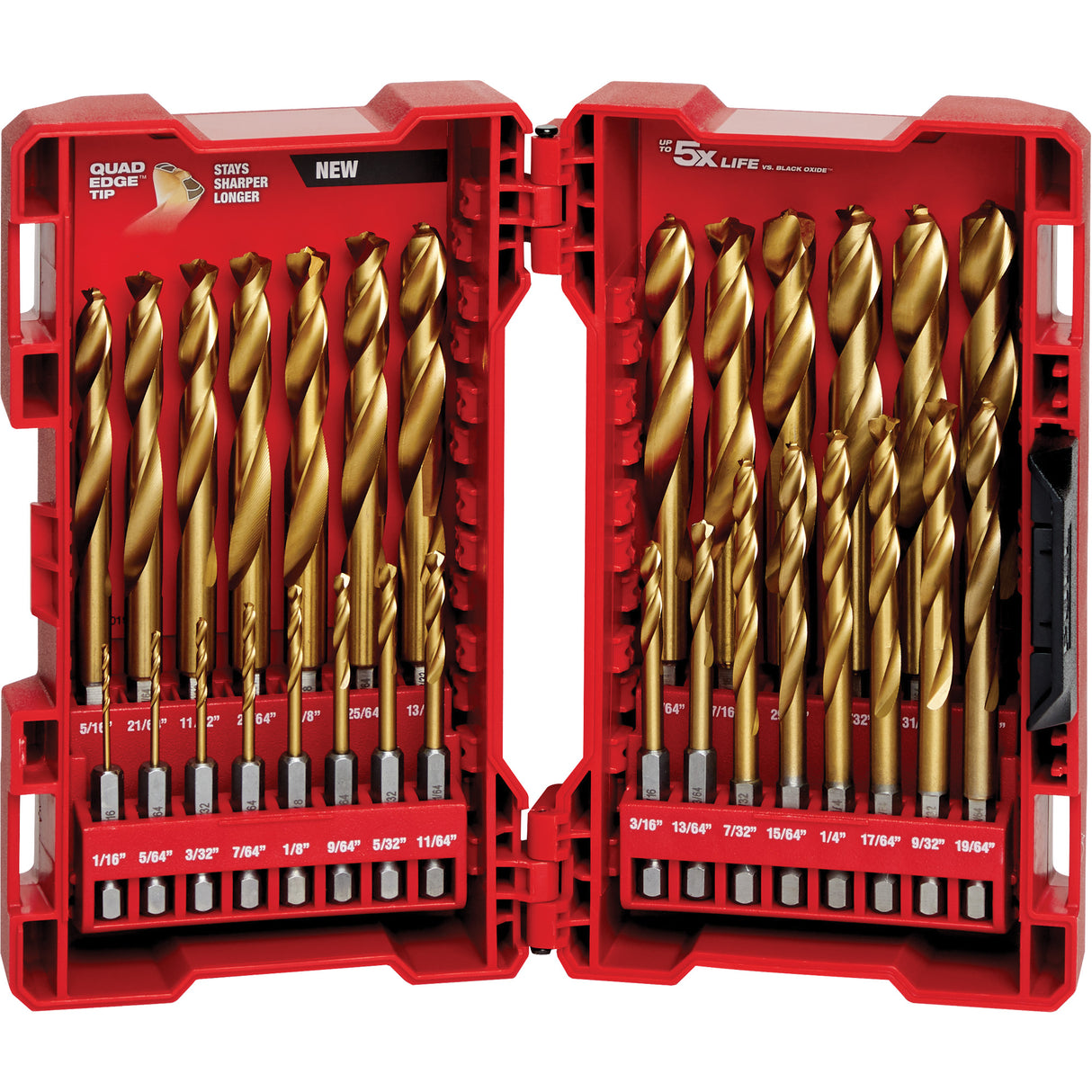 Shockwave™ Red Helix™ Drill Bit Set, 29 Pieces, Titanium