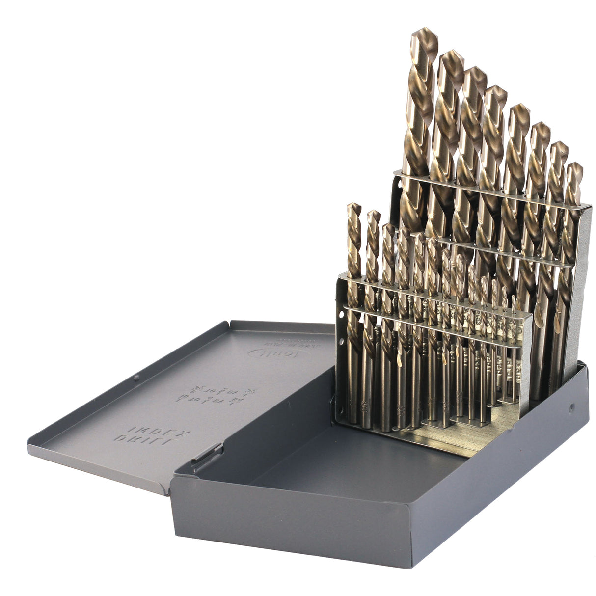 Drillco® USA Left-Hand Jobber Length Drill Bit Set, 21 Pieces, High Speed Steel