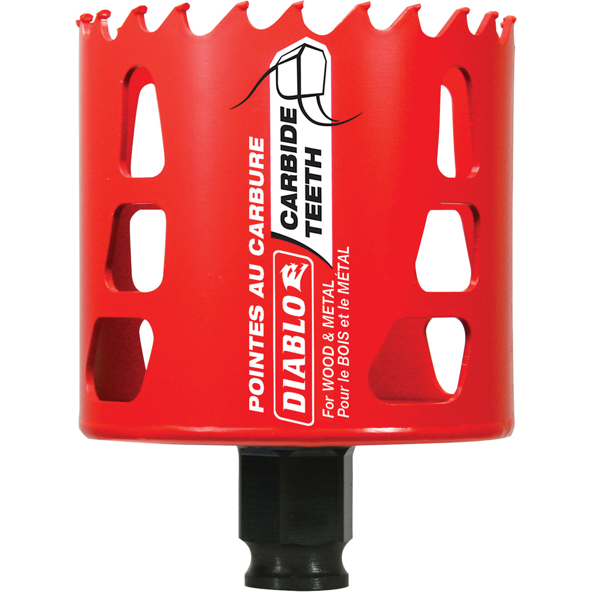 Wood & Metal Hole Saw, 2-3/4", 2-3/8" Depth of Cut, Carbide