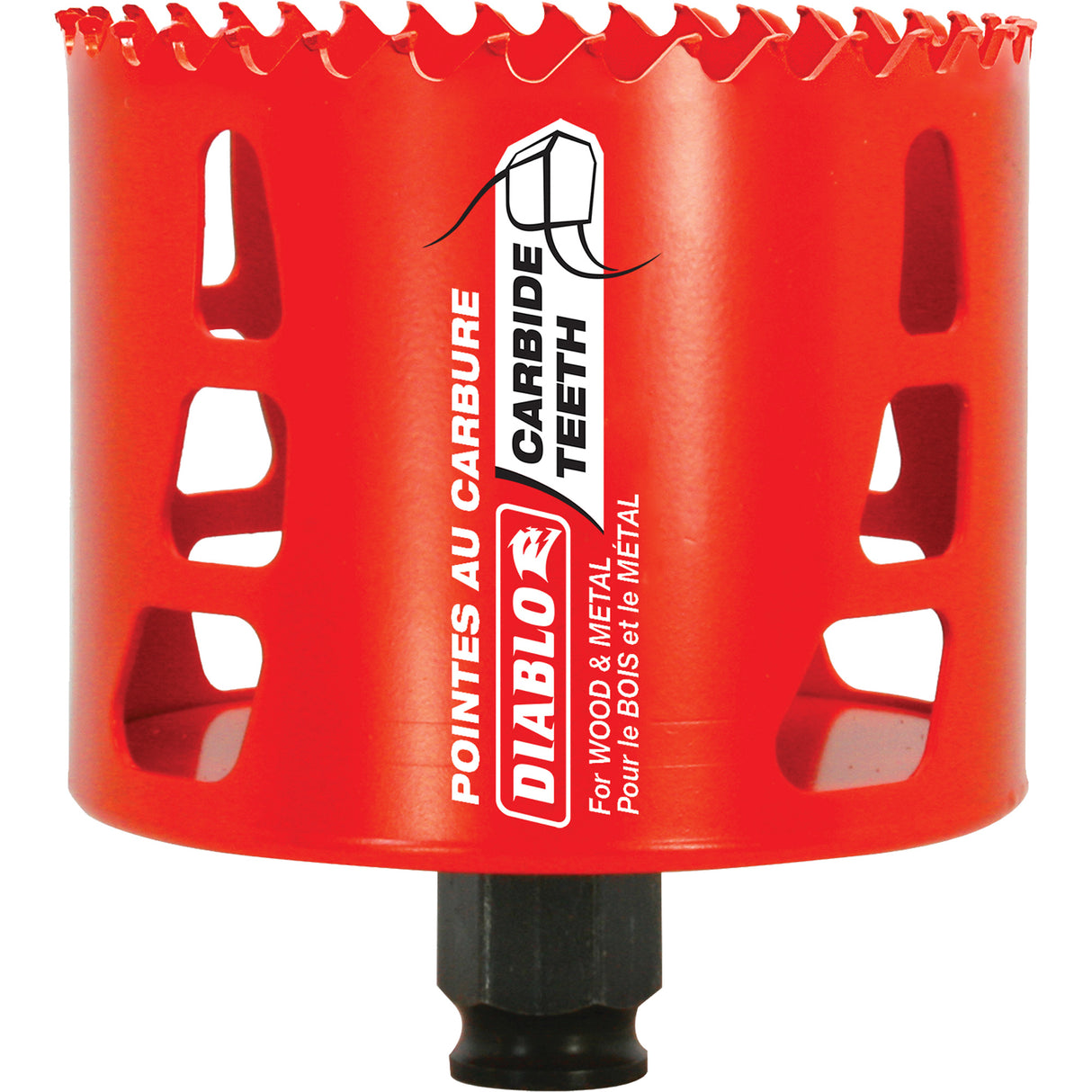 Wood & Metal Hole Saw, 3-1/4", 2-3/8" Depth of Cut, Carbide