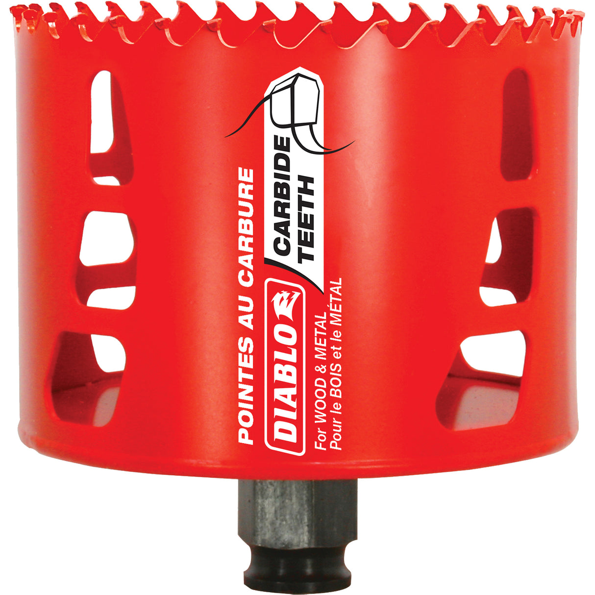 Wood & Metal Hole Saw, 3-1/2", 2-3/8" Depth of Cut, Carbide