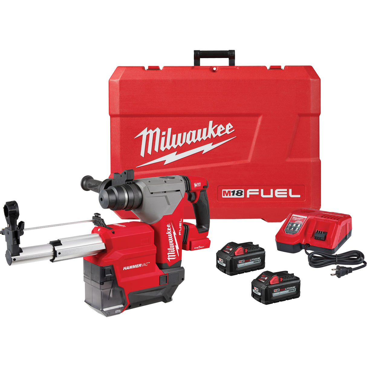 M18 Fuel™ SDS Plus Rotary Hammer with Hammervac™ Dust Extractor Kit, 18 V, 1-1/8" - 3", 800 RPM