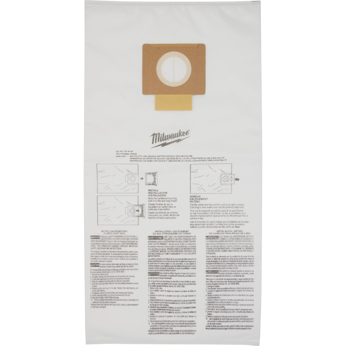 Fleece Dust Bags, 9 US gal.