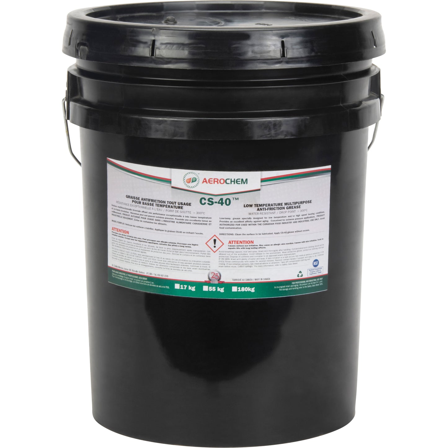 Aerochem CS-40 Low-Temperature Multi-Purpose Grease, 17 kg, Pail