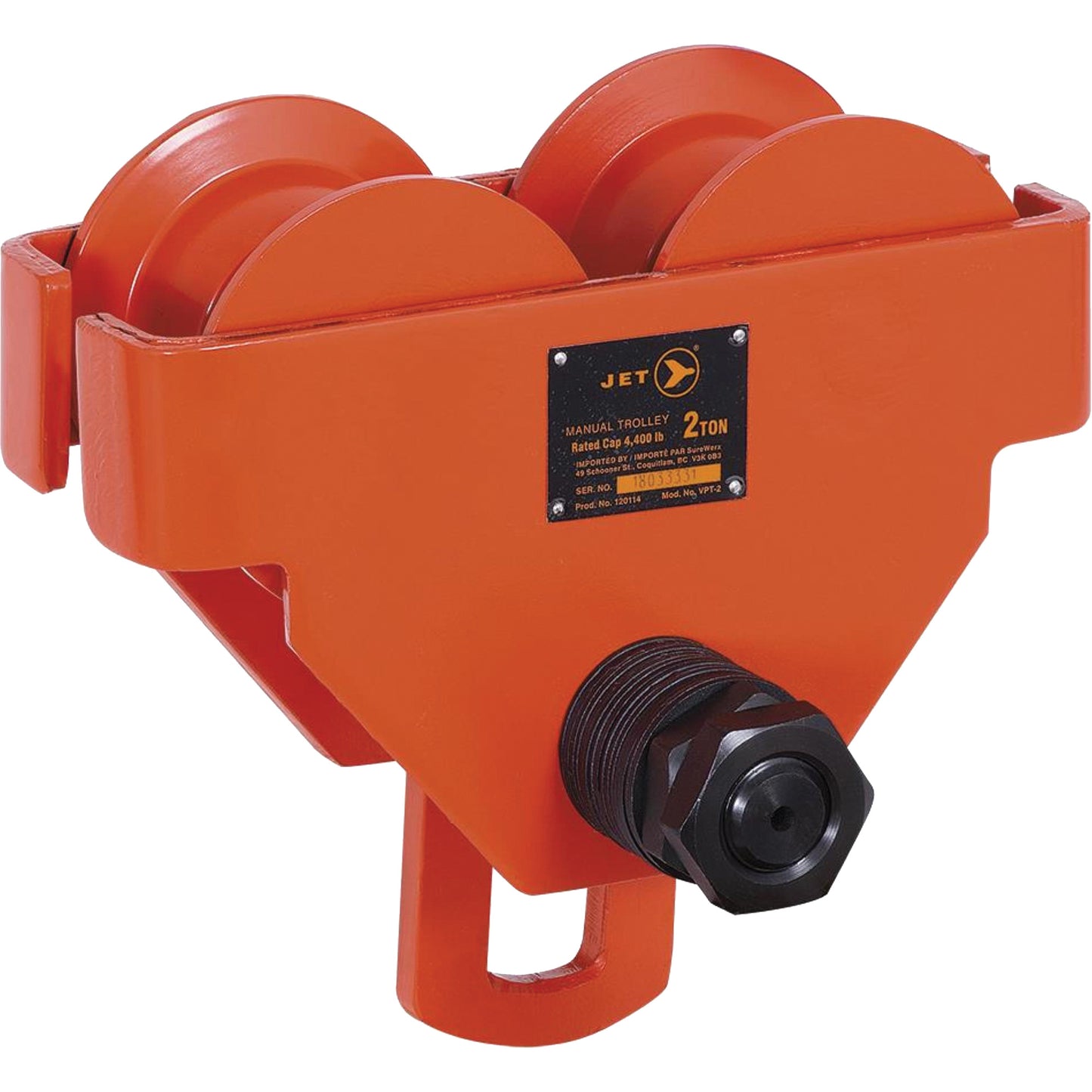 VPT-2 Manual Trolley - VBT Series, 4400 lbs. (2 tons)