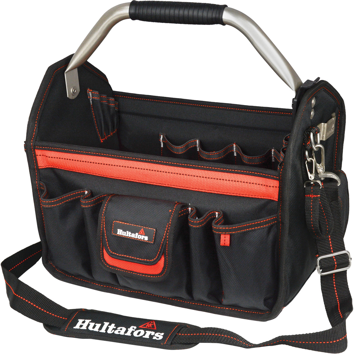 14" Open-Top Tool Carrier, Ballistic Polyester, Black/Orange