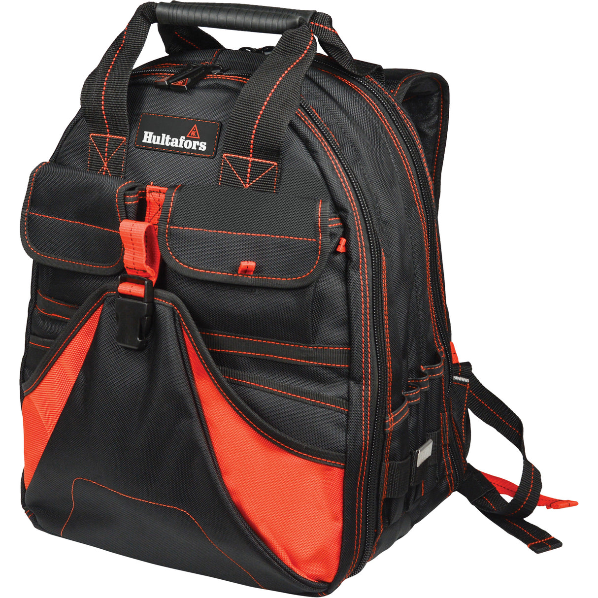 Deluxe Tool Backpack, Black/Orange, Ballistic/Polyester
