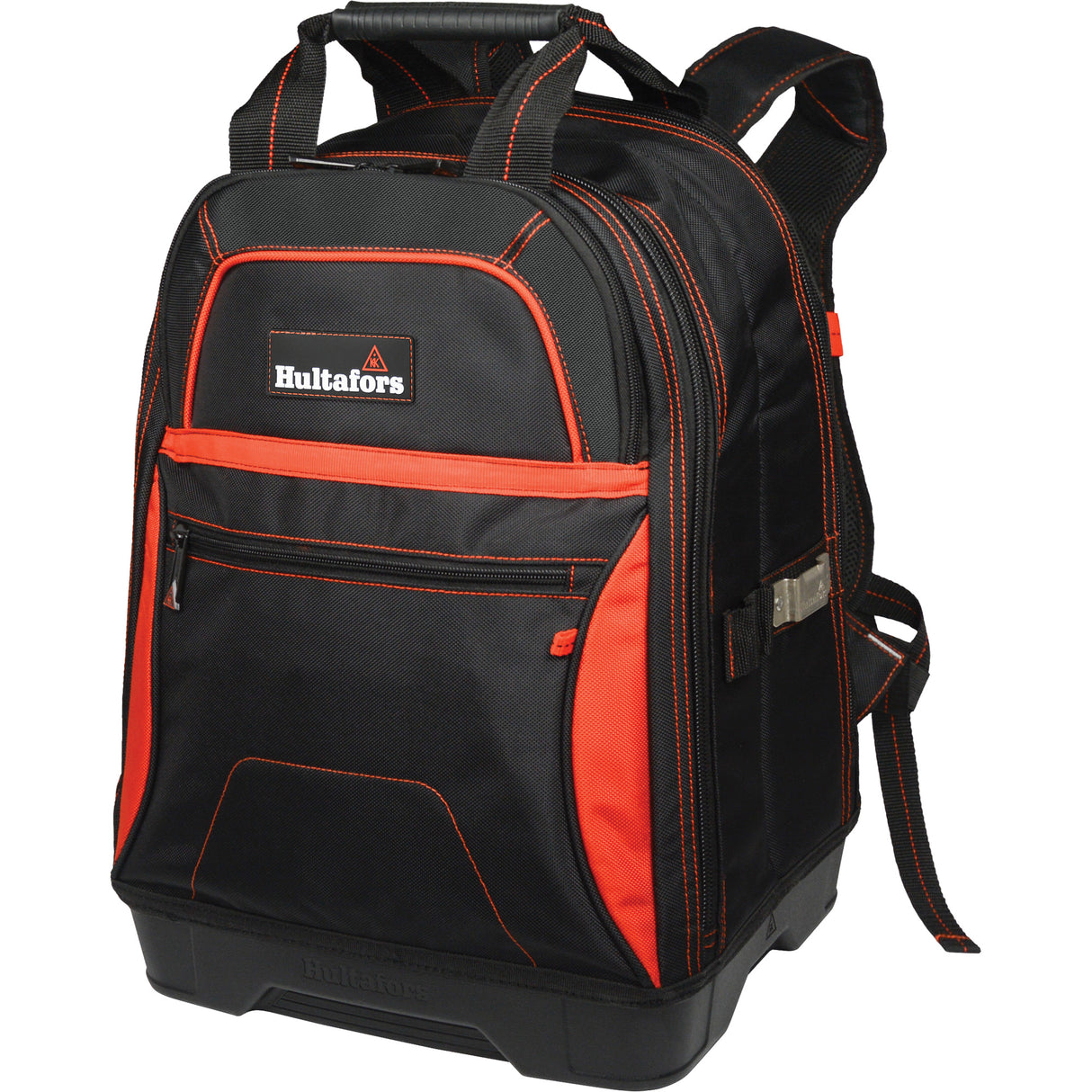 Molded Base Bottom Tool Backpack, Black/Orange, Ballistic/Polyester